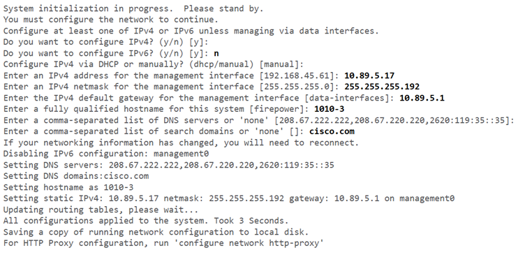 Setup network FTD Setup Network Setting