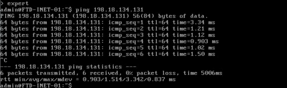 Connectivity FTD to FMC Ping to Management