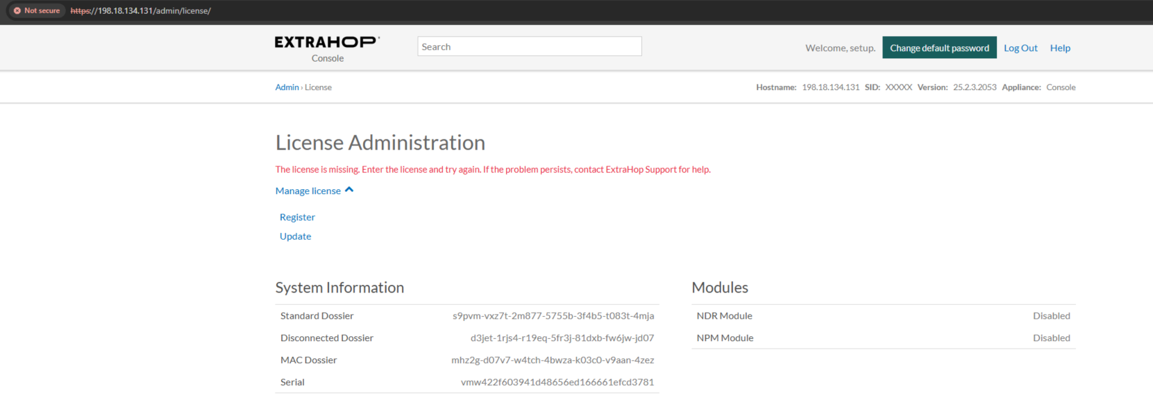 License Unregistered Status License Unregistered Status
