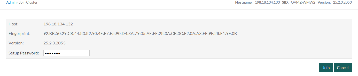 Figure: Join Cluster Node 2 Join Cluster Node 2