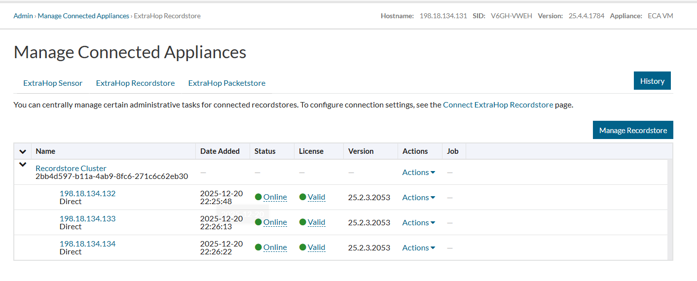 Figure: Verify EXA to ECA Verify EXA to ECA