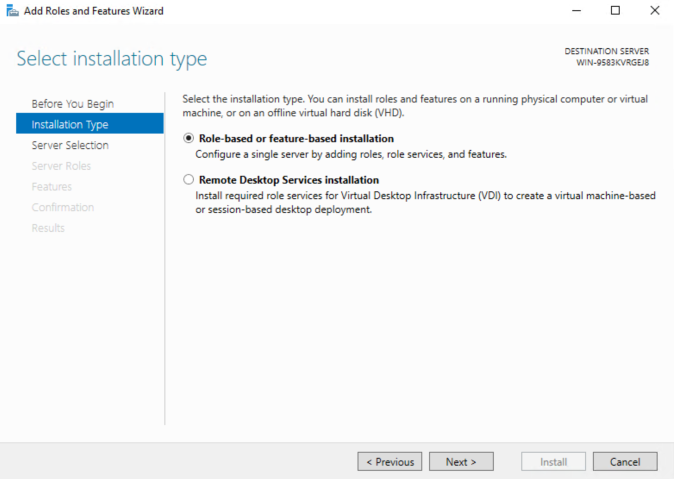 Installation Type Installation Type